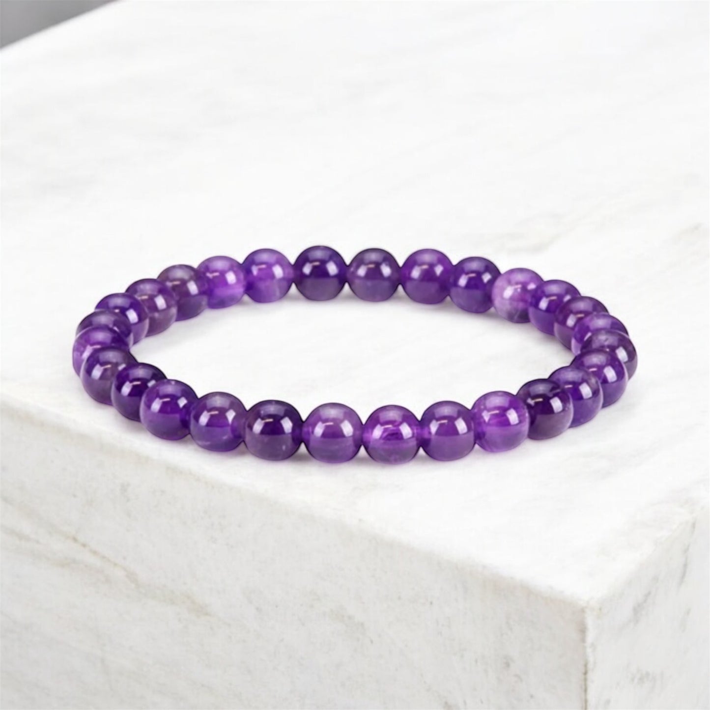 Purple stone bead bracelet