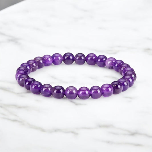 Purple stone bead bracelet