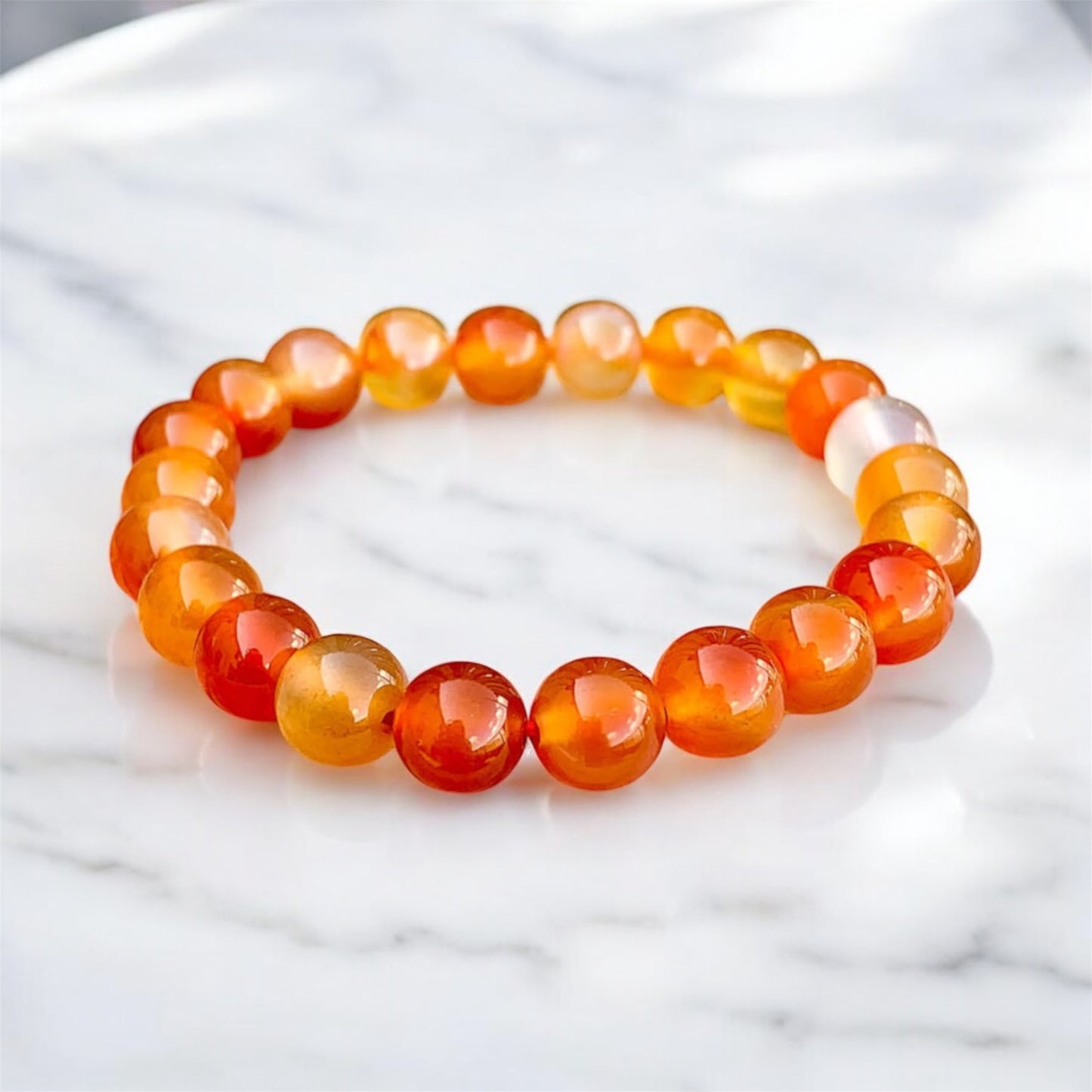 Orange stone bead bracelet